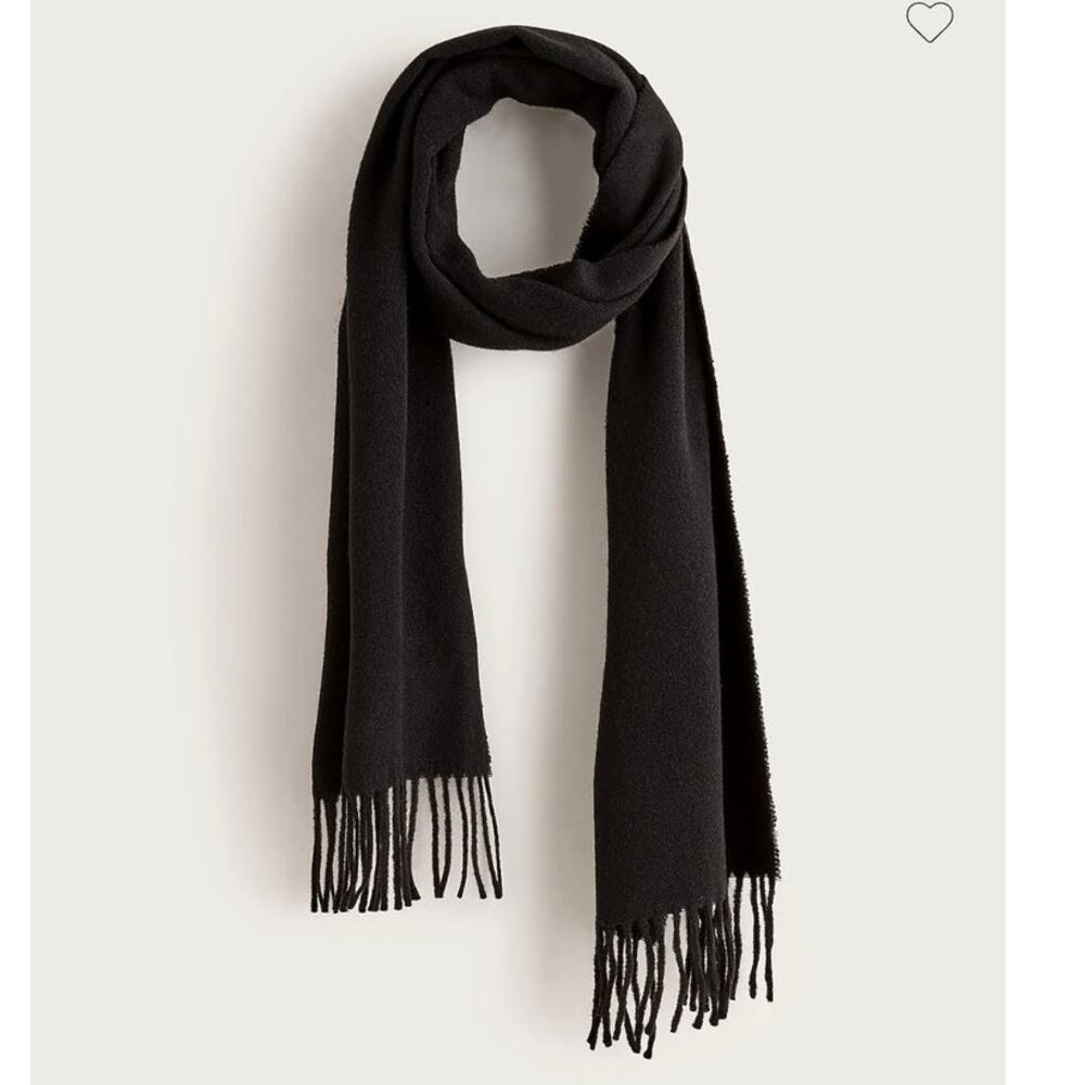 NWT J. Crew Cashmere-Blend Scarf Black One Size